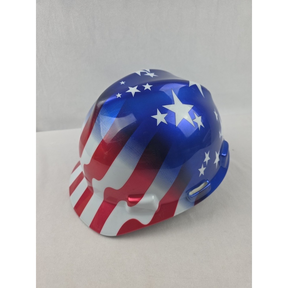 MSA V-Gard Hard Hat American Flag Stars And Stripes Type 1 Class E Medium
